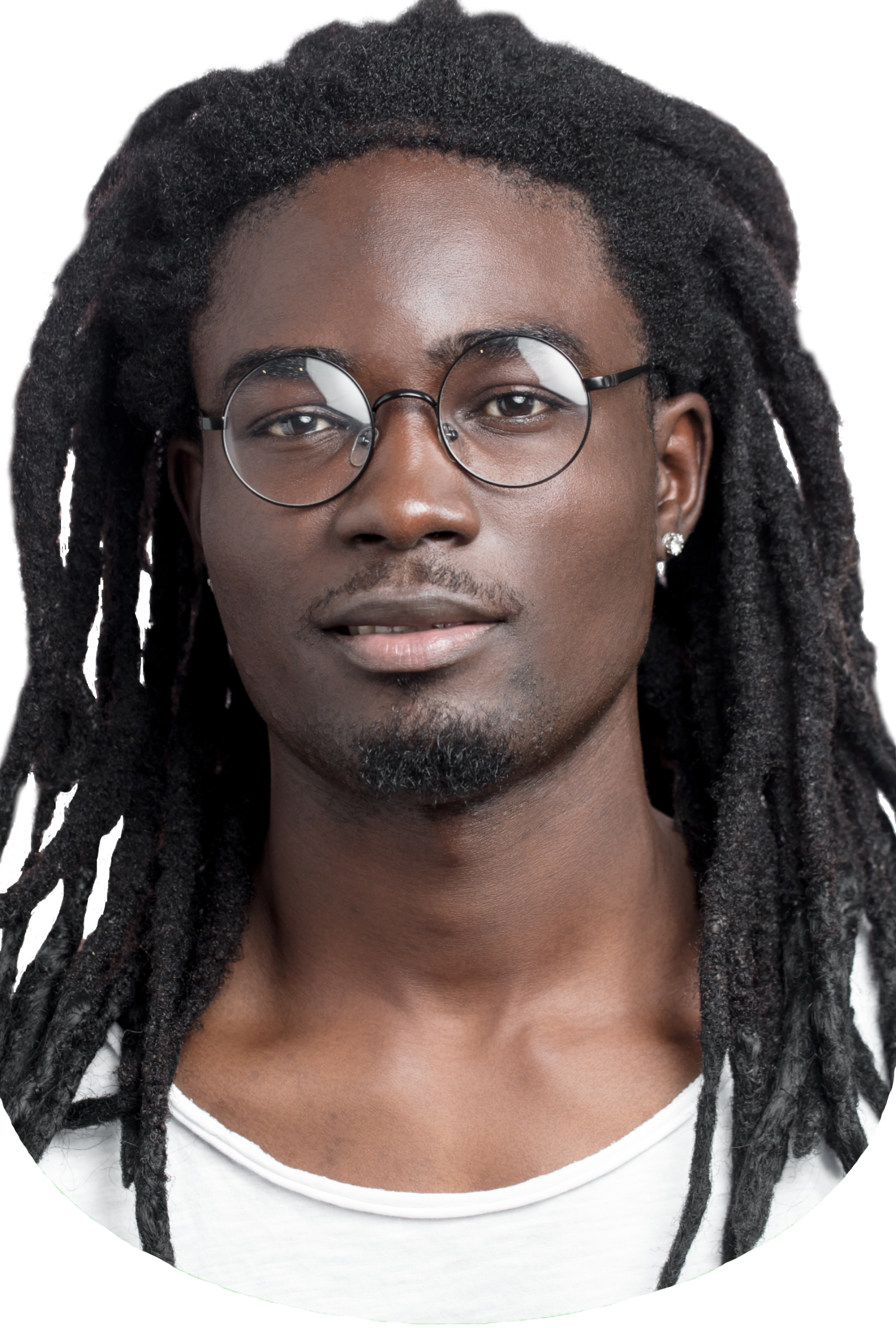 Mann mit Dreadlocks.