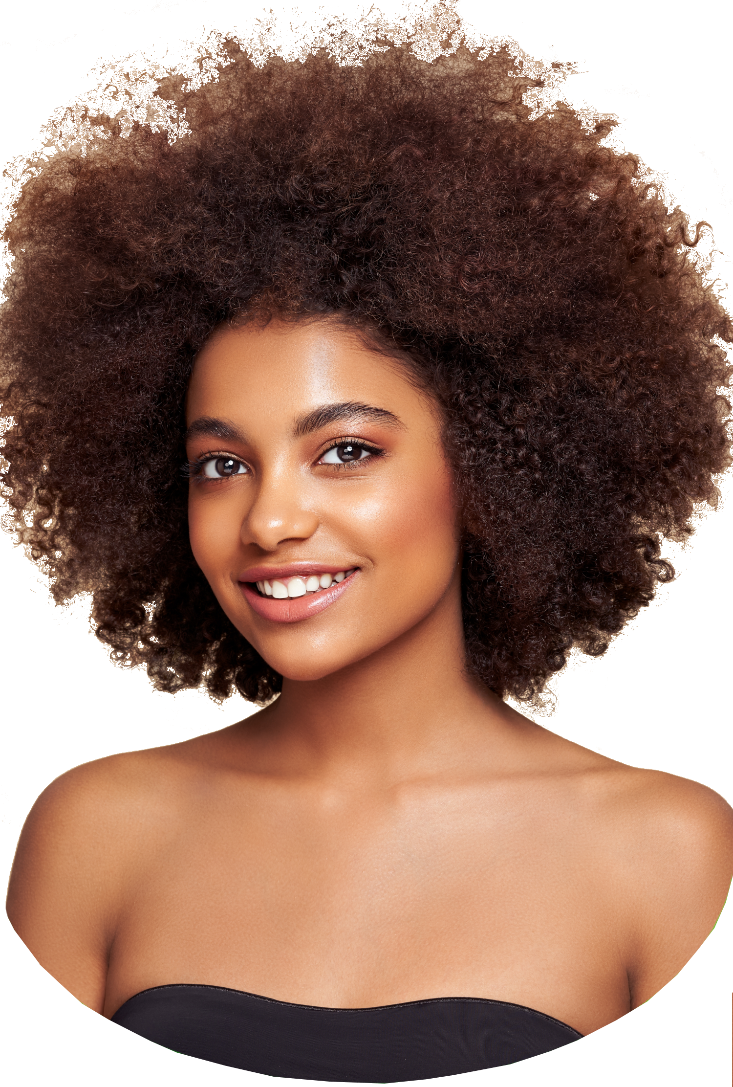 Frau mit Afro-frisur