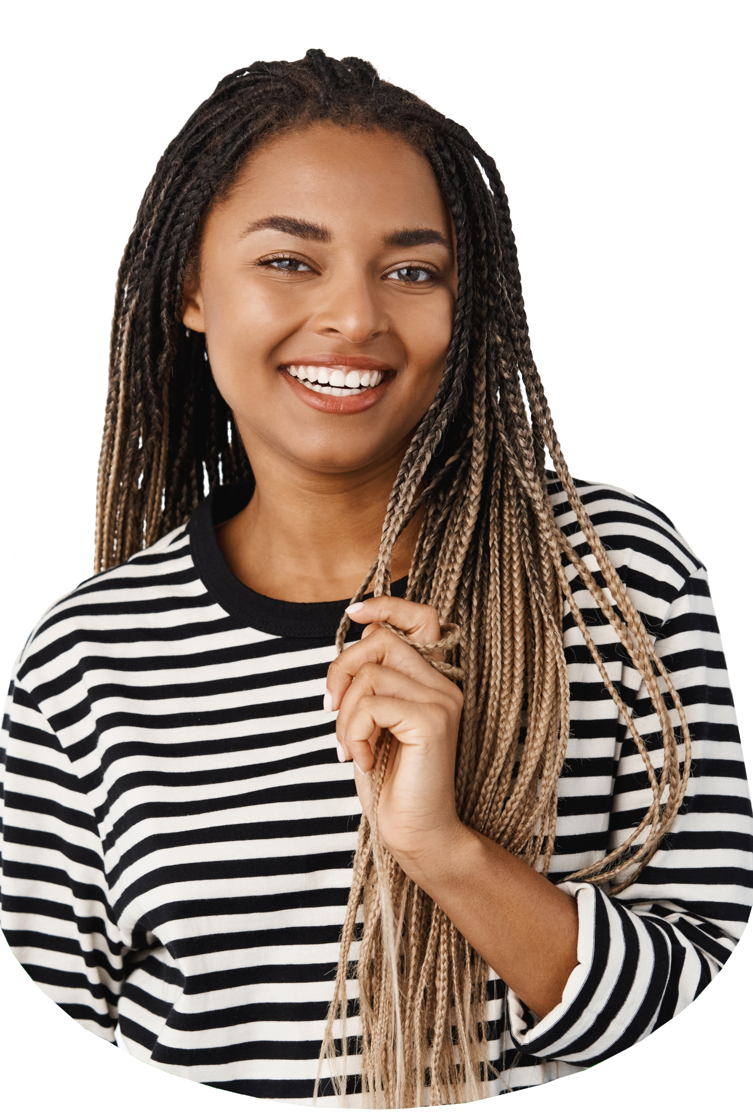 Junge Frau mit Braids.